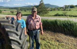 Patz Customers - Dale & Alma Briggs outside on farm