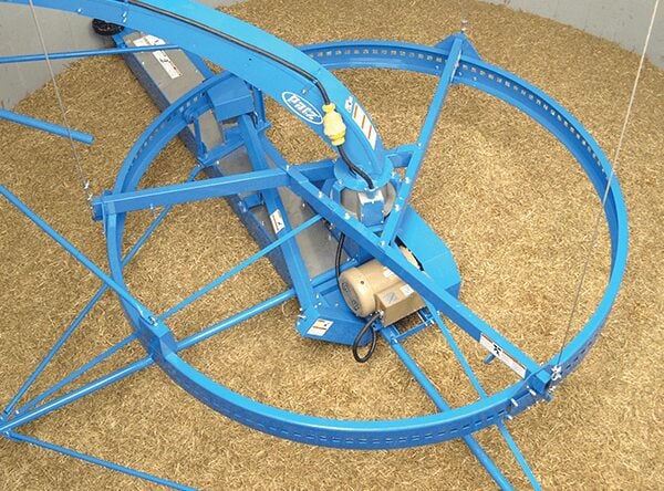 Patz A1® Series II Single Auger Ring Drive Silo Unloader in silo